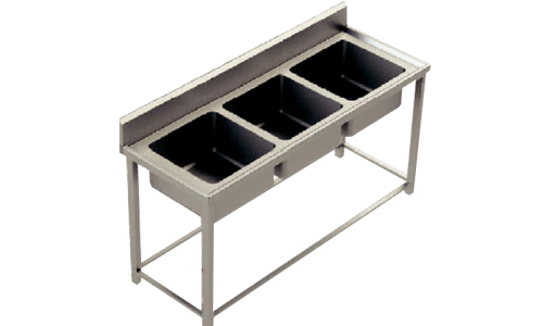 Three sink unit